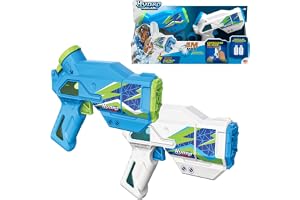 Bizak Hydro M.A.D. Mini Blaster Double Pack, elektroniska vattenpistoler i blått och vitt, når upp till 5 m, utomhuslekleksak, pojkar och flickor +8 år, (62001154)