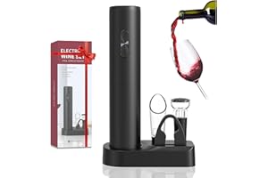 GENÉRICO Luksusowy elektryczny otwieracz do wina 5 w 1 - automatyczny korkociąg, otwieracz do butelek, idealny dla miłośników wina i szybsze otwieranie butelek wina i bardziej komfortowe doświadczenie