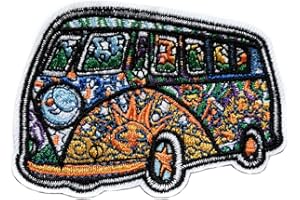 topt rasta ecusson Peace Love Hippie Bus Car 70 Soleil thermocollant 7,5x5,5cm patche Badge