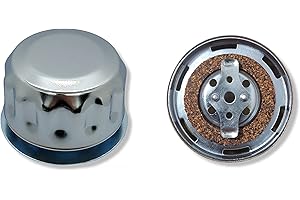 ÜREL Hydraulic Oil and Fuel Filler Metal Vent Breather Cap for Reservoir Tank (Cap Only, Bayonet Lock, 304 (18/10) Grade Stainless Steel, Cork Gasketed)
