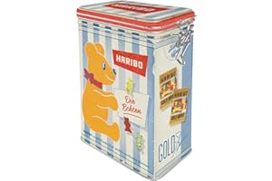 Nostalgic-Art Retro Aromadose, 1,3 l, HARIBO – Die Echten – Geschenk-Idee für Naschkatzen, Original Lizenzprodukt (OLP), Blech-Dose mit Aromadeckel, Vintage Design