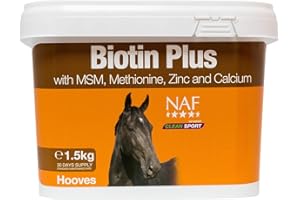 NAF Biotin Plus 1.5kg – Hoof Supplement for Horses – Supports Strong, Healthy Hoof Growth – With Biotin, Methionine & Zinc – Daily Equine Hoof Care Formula