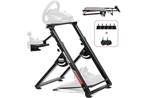 GTPLAYER Support Volant pour G923 G29 G920 Thrustmaster T300RST500RS Volant Gaming Retour de Force & TH8A Levier de Vitesse V1 - Fanatec Clubsport PS4 - Inclinable，Rouge