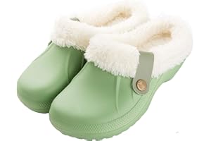 CELANDA Sabots Mixte Adulte Fourrées Hiver Sabots de Jardinage Homme Femmes Pantoufles Chaud Imperméables Chaussons Maison,35-46 EU