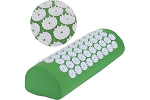 Belmalia Acupressure pillow for the shoulders and neck, bolster, massage cushion, relaxation cushion, TCM Green