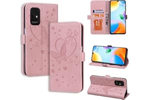 CASAFUNY - Carcasa para Xiaomi Redmi 10C, antigolpes, Funda Protectora de Piel magnética, con Tapa para Xiaomi Redmi 10C, Color Rosa