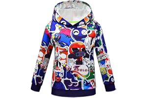 DELANHON Boys Girls Youtuber Gamer Merch Hoodies 3D Cool Hoody Funny Pullover Sweatshirts Long Sleeve Hooded Jumpers 4-13 Years