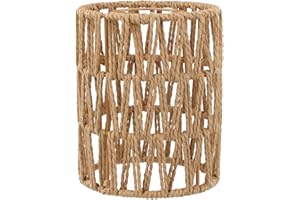 EHUIHUAN Paralume en Rotin Boho - Design Naturel pour Lampes Suspendues & Lampadaires - Paralume de Suspension en Rotin - Lanterne, Lampe de Table, Lustres, Plafonnier, Accessoire d'Abat-jour avec Ø 12cm (1)