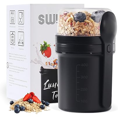 Snack & Drink Becher Für Unterwegs - 473 Ml Getränkefach + 200 Ml Snackschale - Mit Deckel & Strohhalm, BPA-frei