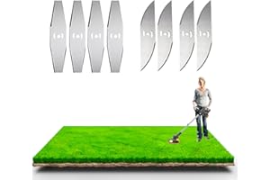 GRTLPOK Metal Blade Cordless Strimmer Replace Trimmer Blades, 8 Pcs, Suitable Cordless Grass Trimmer