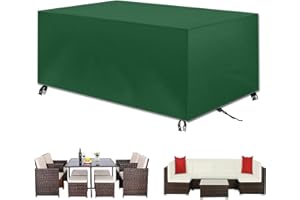 GYCQRS Housse Salon de Jardin Exterieur, 420D Oxford Tissu Imperméable Bâche de Meubles d'extérieur, Housse de Table Jardin Rectangulaire, Housse de Protection pour Mobilier Anti-UV, Vert (150x100x70cm)