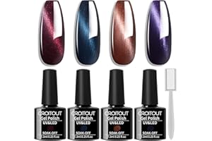 Croitout UV Farbwechsel Gel Nagellack Set, Thermo Shellac Gellack Kit, Mehrfarbig Ablösbarer Nagelgel Farbgel Nagel, Chameleon Polish Set 4 x 7.3ml (4MY-001, 4MY-001)