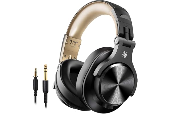 OneOdio Casque audio Bluetooth Over Ear, casque de studio fermé avec port Share, casque professionnel avec et sans fil pour guitare, E-Drum, Piano, AMP, Enregistrement et surveillance