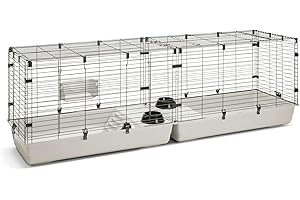 XXL Kaninchen- und Meerschweinchenheim Nagerkäfig Cubix 200 schwarz-hellgrau