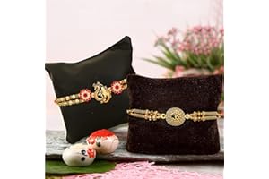 TIED RIBBONS Rakhi for Brother Set of 2 Rakhi Set | Rakhi Card | Roli Chawal Packet - Raksha bandhan Rakhi Bracelet for Brother Rakhi for Bhaiya | Bro Rakhi Thread | Bhai Rakhi Gifts for Brother