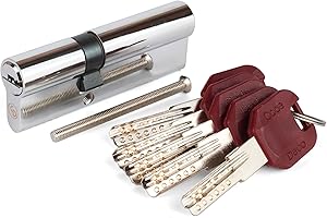 APECS CodeDeco ZM-90(35/55) - Cylindre de sécurité pour porte de logement, double cylindre, 90 (35/55) mm, avec 5 clés, chrome