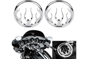 Bid4ze 2 pezzi coprono e proteggono i tuoi altoparlanti, le griglie degli altoparlanti, per Harley Touring Electra Glide Ultra Classic FLHTCU, cromato