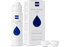 DISOP HIDRO HEALTH Hidro Health HA Solución Única con Ácido Hialurónico para todo Tipo de Lentes de Contacto Blandas con Portalentes Antimicrobiano (100 ml)