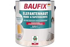 BAUFIX Elefantenhaut Wand- & Tapetenschutz transparent, seidenmatt, 2.5 Liter, Wandfarbe, abwaschbar, Schutzüberzug für stark beanspruchte Wände