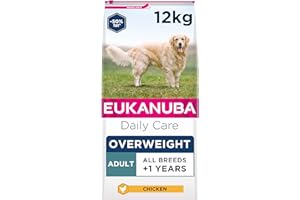 Eukanuba Overweight and Sterilised Low Fat Complete Dry Dog Food for Adult Dogs with Chicken 12 kg