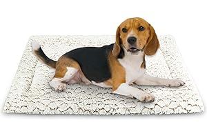 Aspand Cuscino per Cani Corto in Peluche, per Cani Taglia Grandi e Medi Materassino Cane, 75x50cm, Caldo e Comodo, Facile da Pulire, Cachi