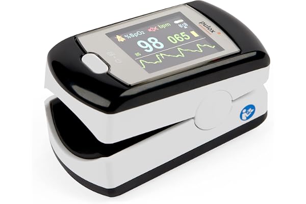 Doigt oxymètre de pouls PULOX PO- 300 * Écran couleur LCD, alarme, signal d'impulsion, batterie Li-ion * y compris lanière, CD du logiciel, câble de chargement USB, adaptateur secteur * Couleur:. Noir