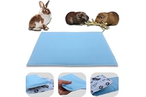 NEO SOLVO Polaire Modulable 3 en 1 - Couverture, Coussin et Tunnel Géant pour Cochon d'Inde et Lapin - 50x60cm - Bleu