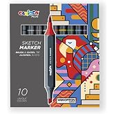 Carioca Plus Sketch Marker &Ccedil;ift Tarafli &Ccedil;izim Kalemi 10 Renk