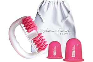 Stephanie Franck Beauty – Kit Massage Anticellulite avec Body Roller My Body Shaper + 2 Ventouses My Cellu Shaper – Palper-Rouler, Drainage Lymphatique, Soin Jambes, Ventre, Cuisses, Fesses, Rose