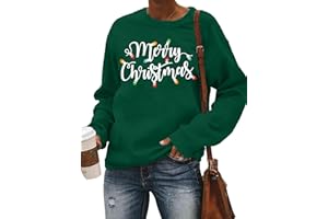 Qskall Christmas Sweatshirt for Women Merry Christmas Long Sleeve T Shirt Xmas Lights Tee Tops