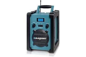 Blaupunkt BSR 20 Radio da cantiere con batteria - Radio portatile con Bluetooth resistente (AUX-IN, 5 Watt RMS, classe di protezione IPX5)
