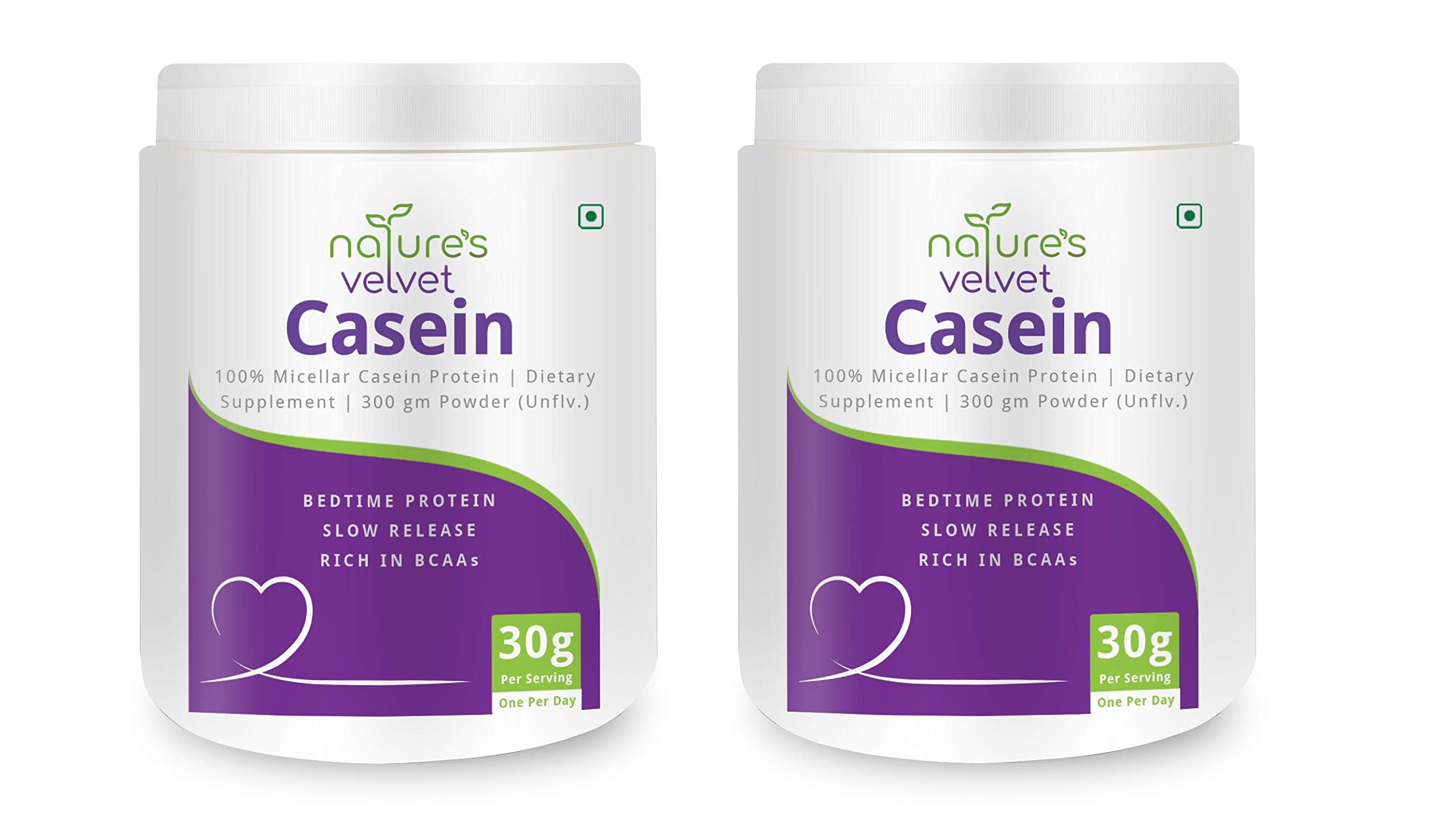 Natures Velvet Lifecare 100% Casein Protein, Vegetarian and Natural, 300 gms - Pack of 2