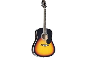 Red Hill D-1 SB Westerngitarre, Akustik-Gitarre für Anfänger und Einsteiger, Acoustic Guitar, Dreadnought mit Cutaway und Sunburst Lindendecke