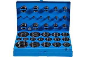GRECOSHOP Set di anelli O-Ring ORING, Ø 3-50 mm, 419 pezzi, Rondelle Guarnizione di Tenuta in Gomma per impianti Pneumatici, Circuiti idraulici, Meccanica Auto e Moto, Apparecchiature Elettriche