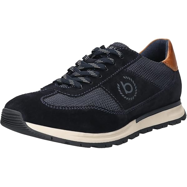 bugatti Bequeme Schnürschuh Memory Foam Elegante Casual Easy Fit Sneaker aus Austauschbaren Einlegesohlen, Cognac, 40 EU