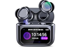 ZYHKON Bluetooth Kopfhörer, Bluetooth 5.4 Schlafkopfhörer In Ear mit Touchscreen, 48H Spielzeit Mini Kopfhörer mit HiFi Sound/5 EQ-Modi/ENC Noise Cancelling, Wireless Ohrhörer für Seitenschläfer