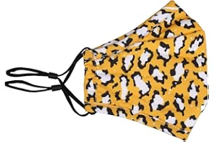 TRIMMING SHOP Reusable Face Mask Washable Face Covering Bandana Face Mask, 3 Layer Cotton Face Mask Breathable Fashion Face Mask for Protection Against Pollution, Yellow, 3pcs