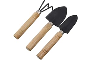 upain Mini Garden Tools Set 3 Pieces Gardening Hand Kits Shovel Rake Spade for Small Flower Plants