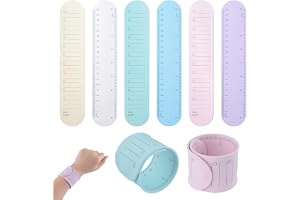 WANDIC 6 st handledsanteckningar, återanvändbart minne memo armband | Silikon att göra-lista påminnelsearmband, raderbar bärbar anteckning radergummi slap linjal för sjuksköterskor