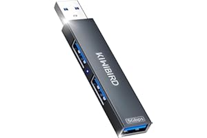 KiWiBiRD mini USB hub z 3 portami USB (1 USB 3.0, 2 USB 2.0) adapter przedłużający rozdzielacz USB do laptopa Mac komputer Kompatybilny z napędem flash Klawiatura Mysz Zestaw słuchawkowy Drukarka