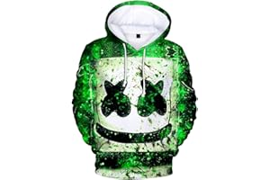 OLIPHEE Jungen Kapuzenpulli mit 3D Digital Druck für Teenager Fans DJ Sweater