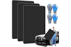 Poweka Lot de 3 Plateaux D'égouttement Extra Larges de 90 x 60 x 4 cm, Bac de Récupération sous la Carrosserie, Bac de Vidange D'huile en Plastique, Garde Le Sol du Garage Sûr et Propre