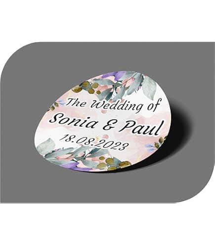 Adesivi Personalizzati Per Matrimonio - Cuore Con Nome E Data - Per Bomboniere, Inviti, Feste - Foto 4