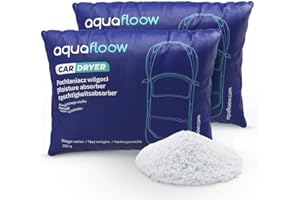 Aquafloow 2x Osuszacz powietrza do samochodu, wielokrotnego użytku, ochrona przed zaparowaniem, do wielokrotnego użytku, poduszka do osuszania zaparowanych szyb samochodowych (2x 0,2 kg)