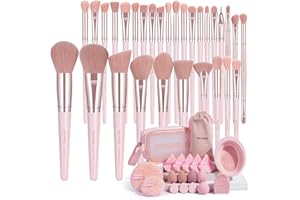‎MAANGE MAANGE Pinselset Makeup 49 Stück Make up Pinsel Set Professionelle Schminkpinsel für Foundation Lidschatten Konturen, Puder und Concealer