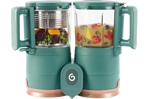 Babymoov - Robot cuiseur multifonctions 4 en 1 - Nutribaby Glass - Bol en Verre avec Accessoires Inox - Garantie à Vie