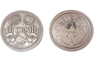 EUROFUSIONI Moneta Si No placcata argento. Oracolo destino Ouija. Idea Regalo originale appassionati Giochi di ruolo role play, Cosplay, Wiccan, spiritismo, sovrannaturale. Lucky coin yes no 3,7 cm. Fatta a mano