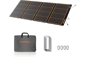 FlexSolar 240W Portable Solar Panel, DC Output IP68 Waterproof Foldable Solar Chargers ETFE Panels Power Emergency Camping Home RV for Solar Generators Power Station