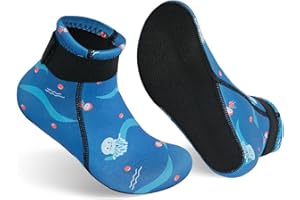 Gogokids Chaussettes en Néoprène 3mm pour Enfants, Chaussettes de Plongée Thermiques Antidérapantes pour Garçons, Filles, pour Natation, Surf, Plongée en Apnée, Rafting, Plage et Piscine