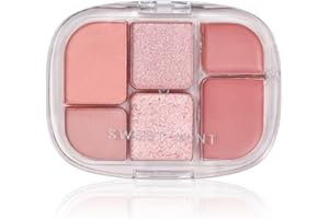 TOLENRE Palette de Fards À Paupières Rose 6 Couleurs, Teintes Pailletées et Mattes Hautement Pigmentées, Paupières Palette Maquillage Yeux Mat Pigmentées, Mini Maquillage pour Looks Quotidiens Eyes (02)